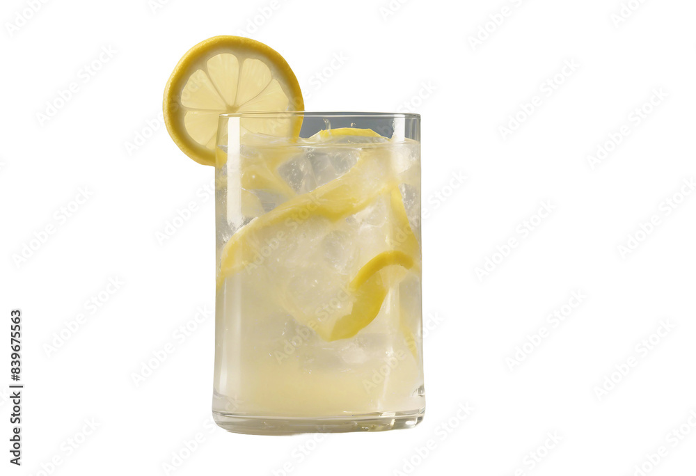 Glass of lemonade isolated on transparent background cutout Glass of lemonade isolated on transparent background cutout