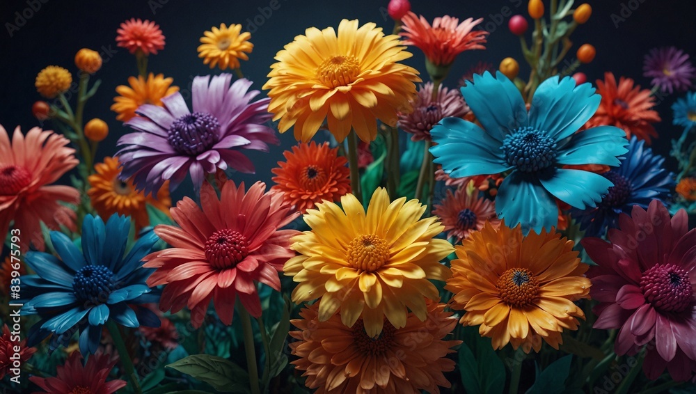 Desktop background, flowers in different colors Desktop background, flowers in different colors