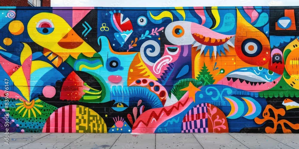 Colorful Abstract Urban Street Art Mural Colorful Abstract Urban Street Art Mural