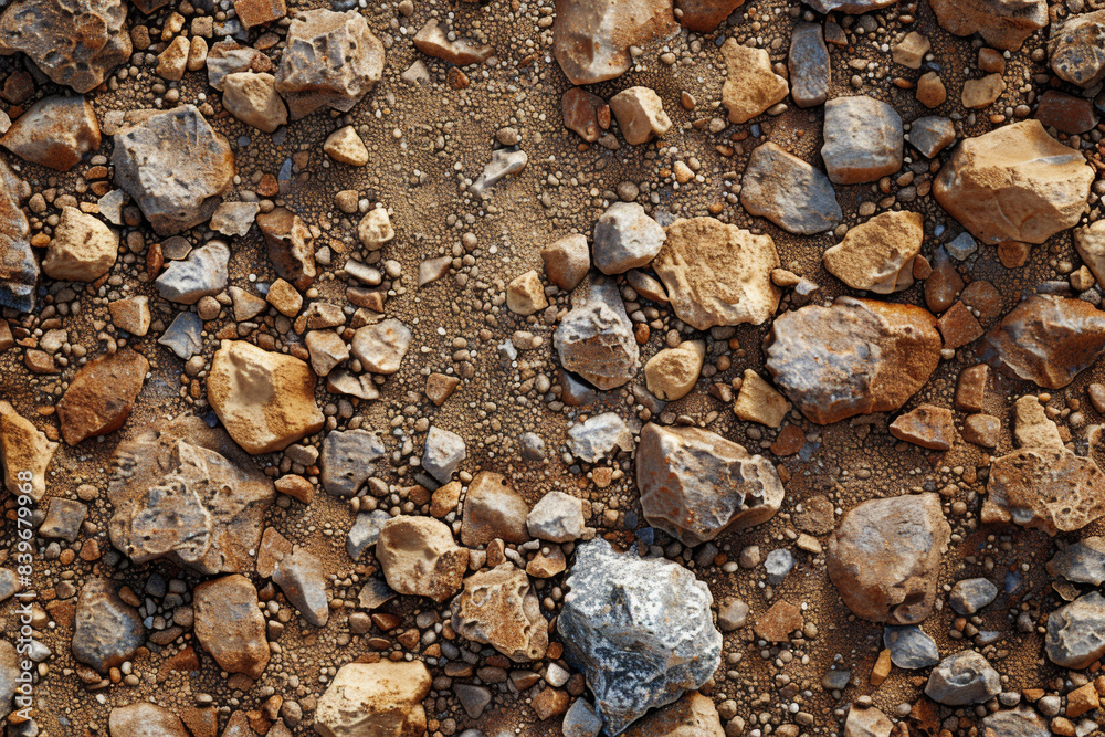 Aerial view of a rocky ground with various sizes of stones, showcasing the natural texture and rugged terrain. Aerial view of a rocky ground with various sizes of stones, showcasing the natural texture and rugged terrain.