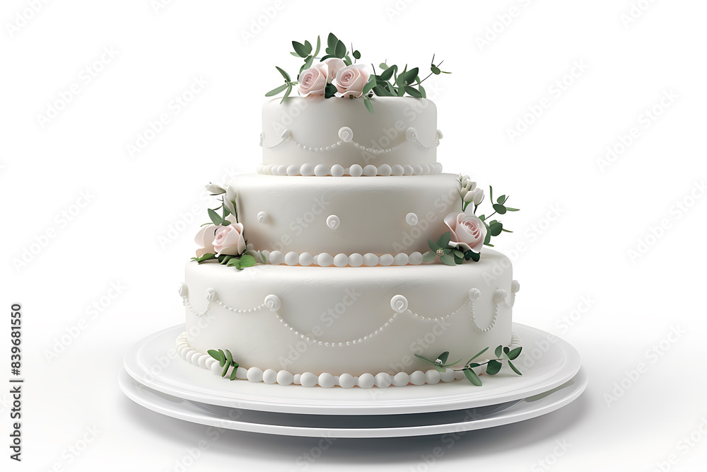 3d two tier birthday cake isolated on white background 3d two tier birthday cake isolated on white background