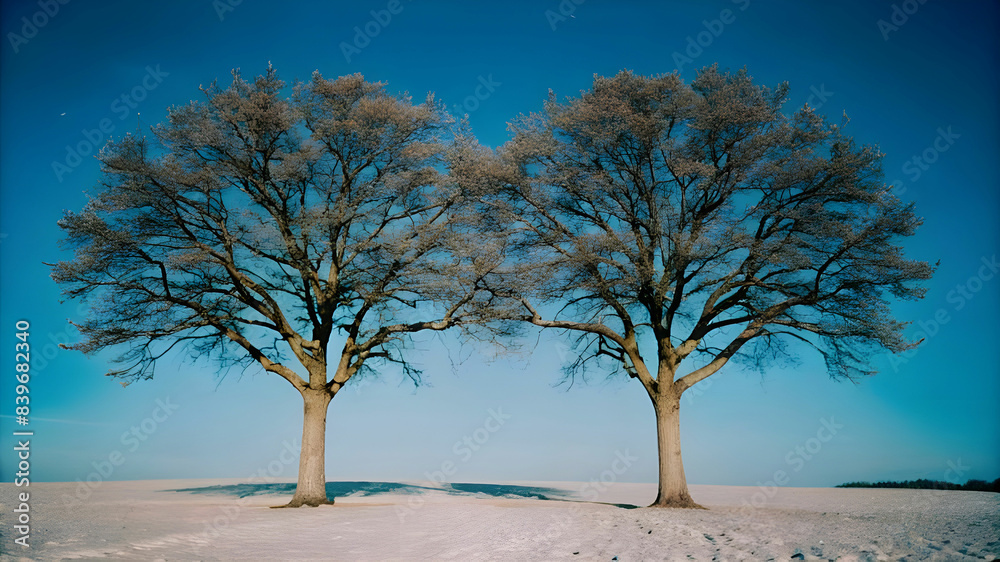 how about a serene scene of two trees standing how about a serene scene of two trees standing