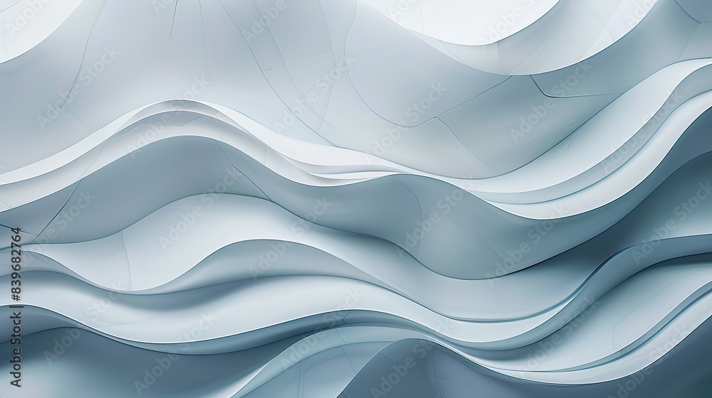 Obraz premium Gentle slate wave abstract pattern, cool and modern, isolated on a white backdrop