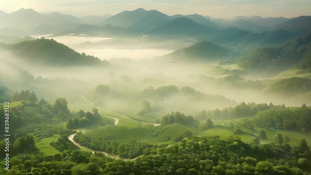 landscape with fog landscape with fog