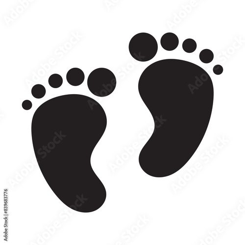 baby feet icon vector set. footprint, newborn, kids feet sign