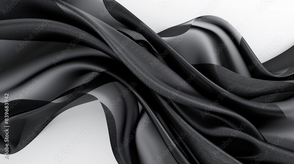 Rich charcoal wave abstract background, dark and intense, isolated on white Rich charcoal wave abstract background, dark and intense, isolated on white