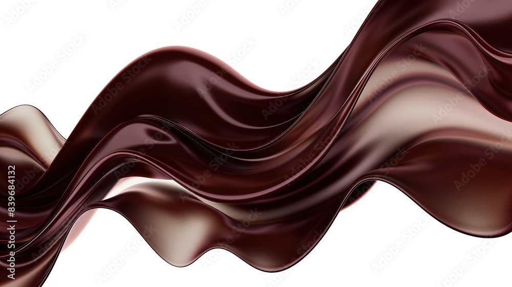 Rich chocolate brown wave abstract background, deep and cozy, isolated on white Rich chocolate brown wave abstract background, deep and cozy, isolated on white