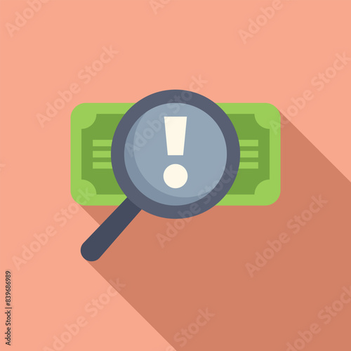 Auditing money and finding a problem with a magnifying glass