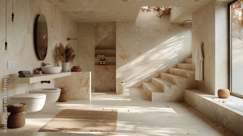 wabi sabi bathroom design blends natural elements, minimalism, and earthy colors for a tranquil and simple aesthetic wabi sabi bathroom design blends natural elements, minimalism, and earthy colors for a tranquil and simple aesthetic