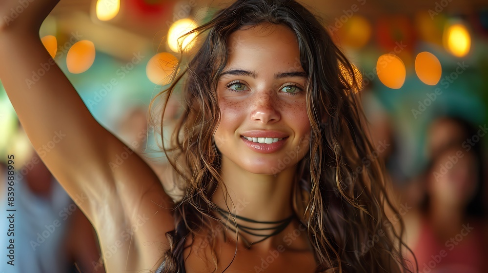 young female casually participating in a flamenco dance fitness class in a gym fitness studio her movements passionate and rhythmic young female casually participating in a flamenco dance fitness class in a gym fitness studio her movements passionate and rhythmic