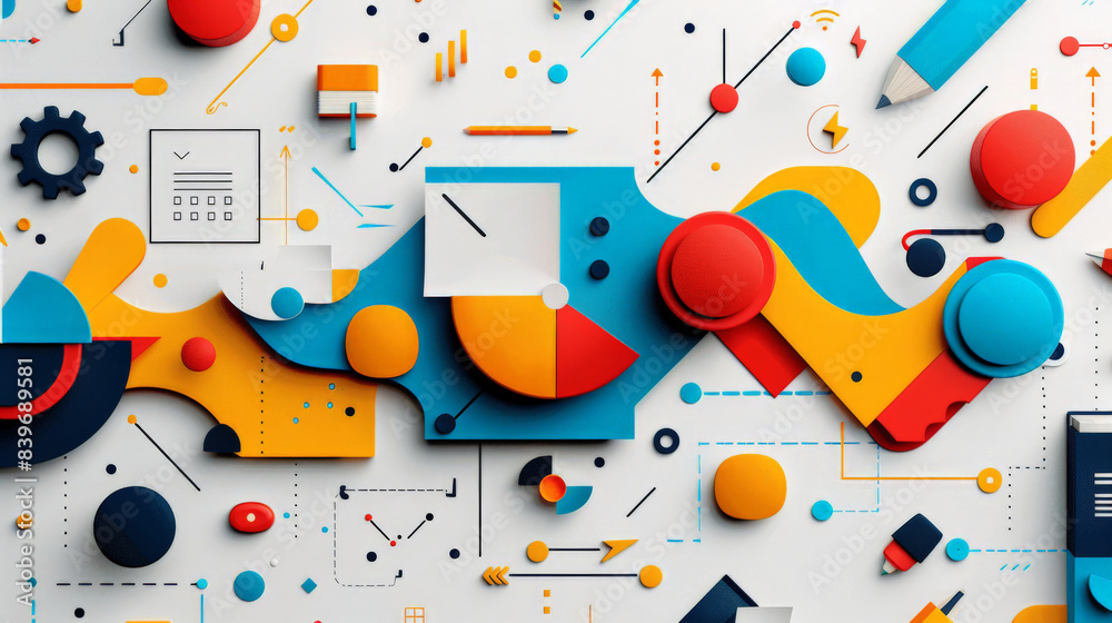 3d render of a render of a symbol made of many shapes 3d render of a render of a symbol made of many shapes