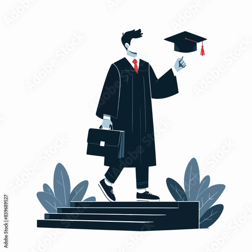 graduation student from college university with cap and diploma