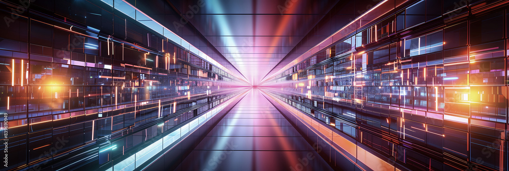 Futuristic Light Speed Tunnel