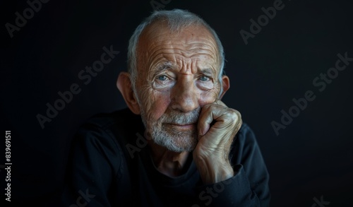 Elderly Man in Thoughtful Pose