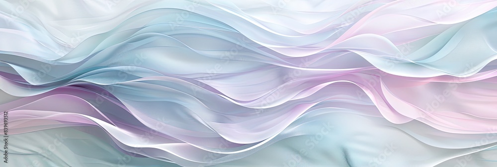 Fototapeta premium Soft wave patterns in light colors, creating a calming and cute background
