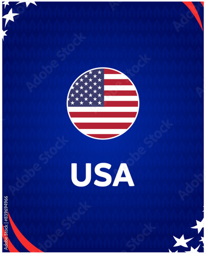 USA Flag American Football USA 2024 Abstract Design Logo Symbol American Football final Vector illustration