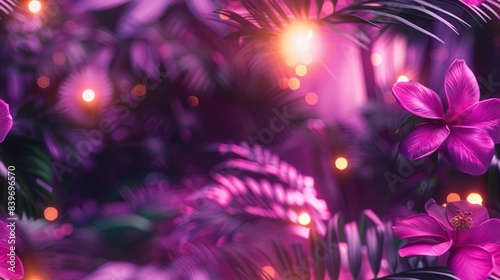   A photo captures a close-up of a bouquet of flowers with a focused light source at center and a blurred background