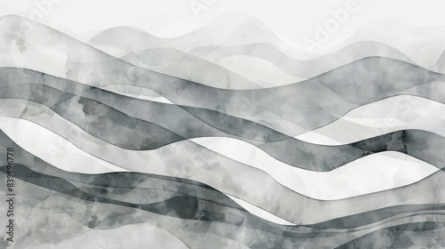 Wallpaper Mural Abstract waves watercolor background. Pastel aesthetic watercolor texture. Torontodigital.ca