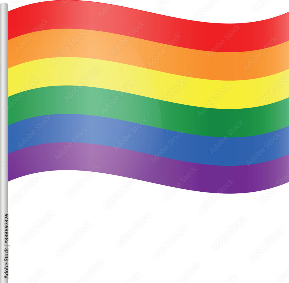 Waving LGBT Pride flag icon logo on a transparent background. Rainbow flag LGBT pride month card poster. LGBT Pride flag, LGBT Pride Month, LGBT Gay Pride Waving LGBT Pride flag icon logo on a transparent background. Rainbow flag LGBT pride month card poster. LGBT Pride flag, LGBT Pride Month, LGBT Gay Pride