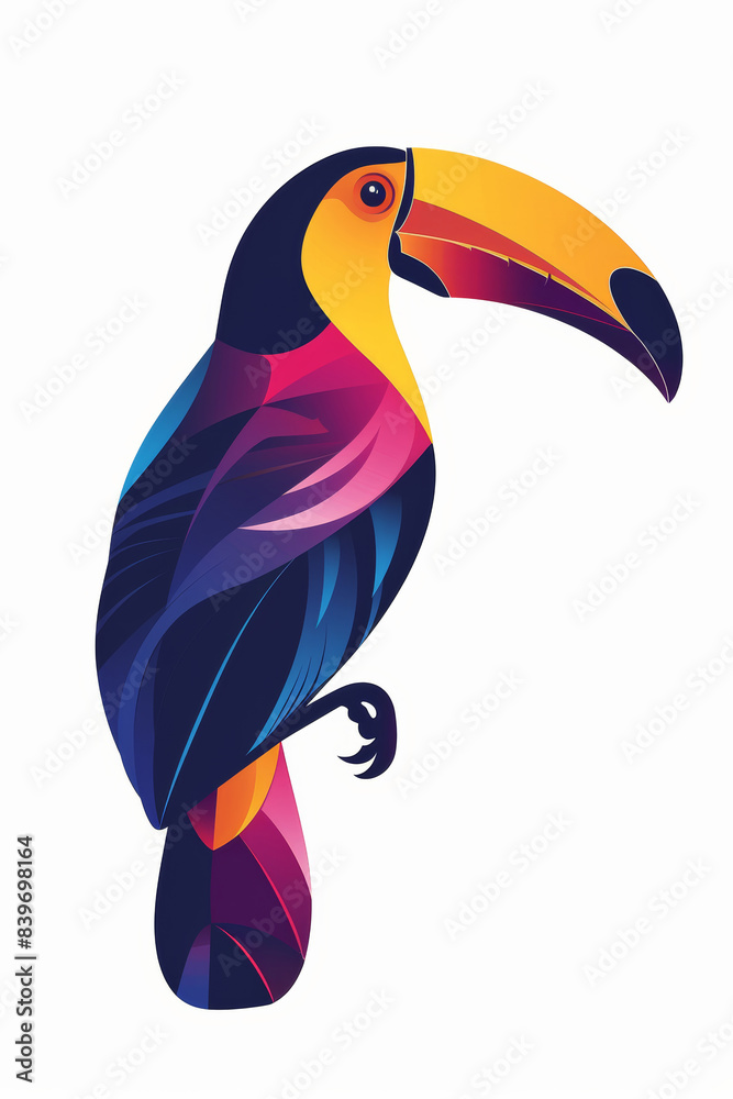 Fototapeta premium Luxurious Rainbow Toucan Emblem