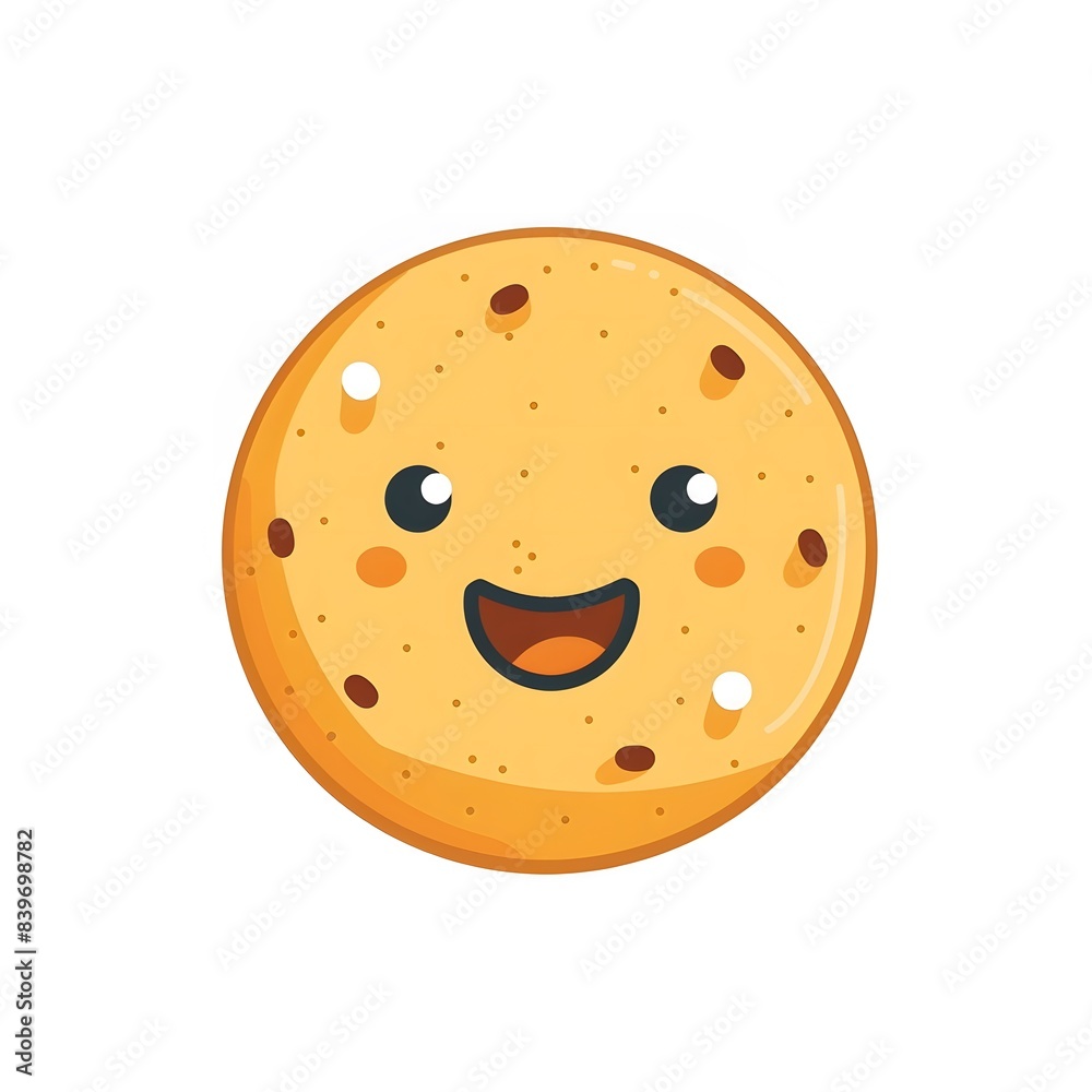 Fototapeta premium Cute chocolate chip cookie character with funny face.