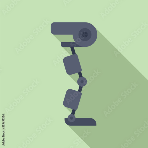 Futuristic exoskeleton bionic leg prosthesis technology for walking support and mobility assistance in healthcare and rehabilitation. Illustration of modern robotic device for disabled individuals