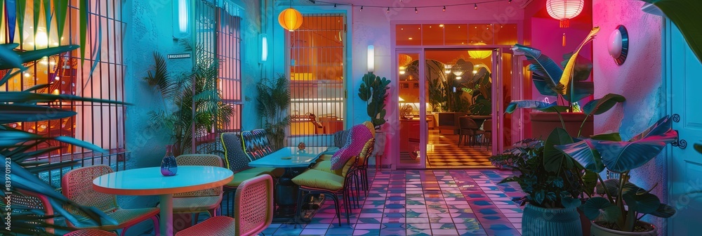 Fototapeta premium retro miami synthwave vibes