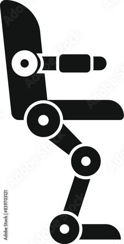 Simple, bold icon depicting a baby feeding chair, ideal for conveying concepts related to infant care and mealtime
