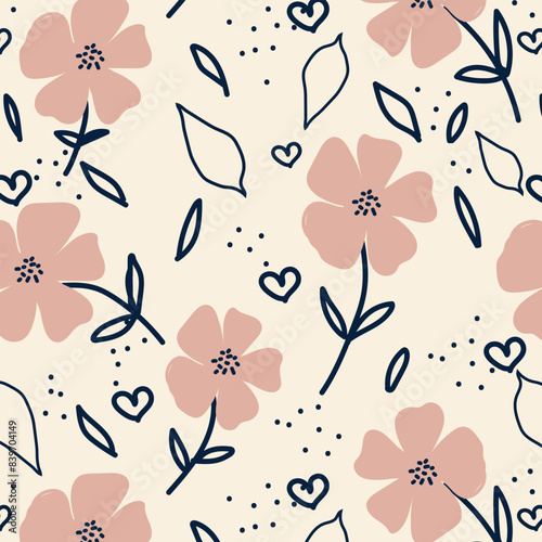  Abstract hand drawn flowers patter.  origami floral background. style for print,clothing,  banners, wallpaper, posters, websites, online shopping.Vector illustration design and creative idea, eps 10.