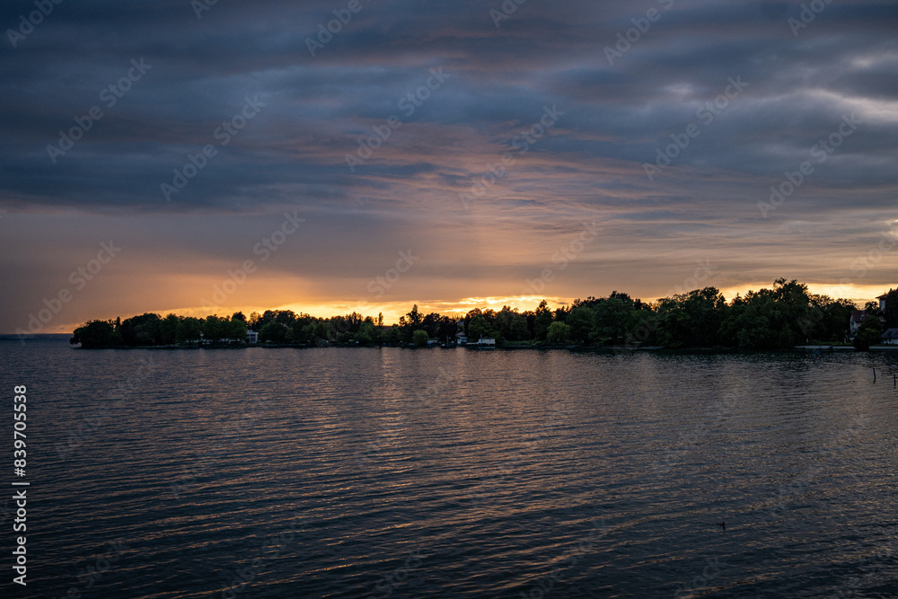 sunset over lake sunset over lake