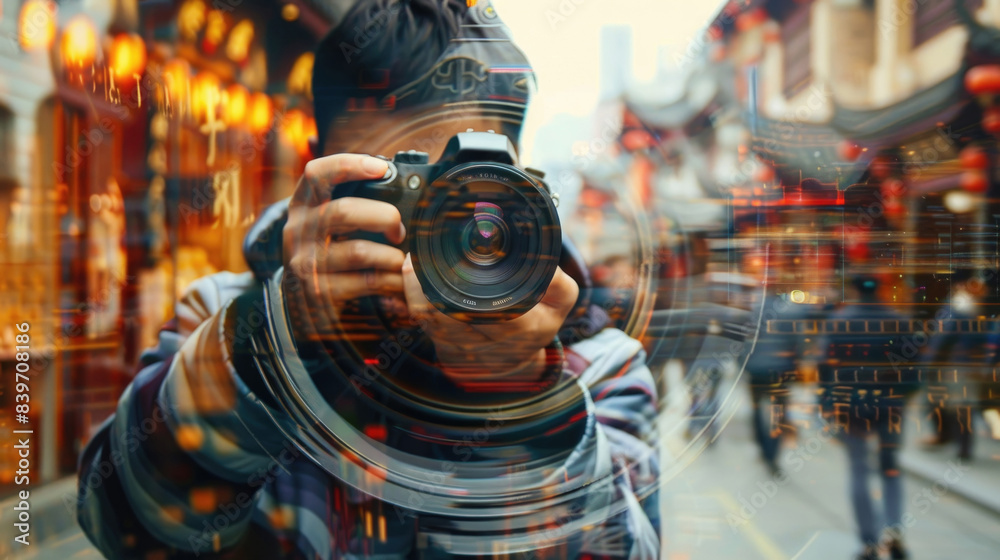 Advertising banner of An Asian photographer enhancing images with AI software. --chaos 15 --ar 16:9 Job ID: 7a6dfd87-a8ce-4eaf-8866-d4e1e17db76b Advertising banner of An Asian photographer enhancing images with AI software. --chaos 15 --ar 16:9 Job ID: 7a6dfd87-a8ce-4eaf-8866-d4e1e17db76b