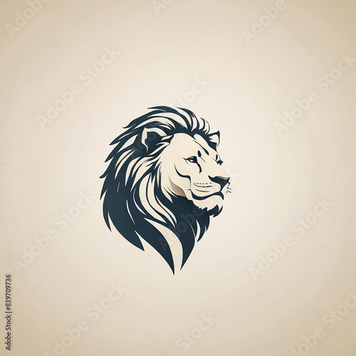 Minimalist geometric simple colorful lion logo design