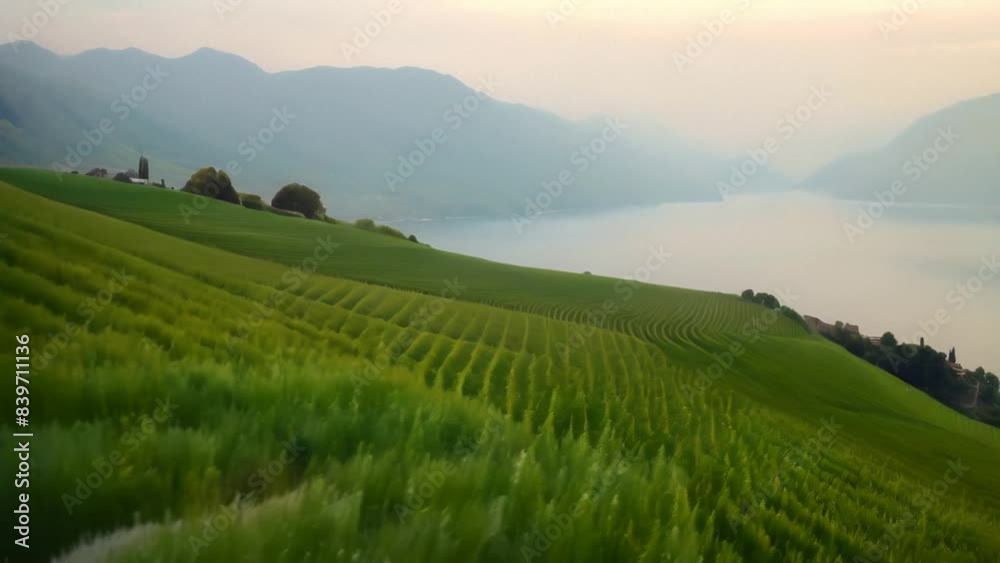 landscape with field and mountains landscape with field and mountains