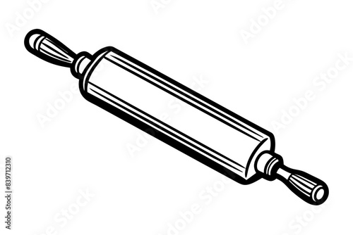 Rolling pin on white background design