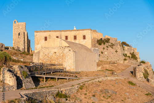 Chora and the castle on Kythira island  Greece