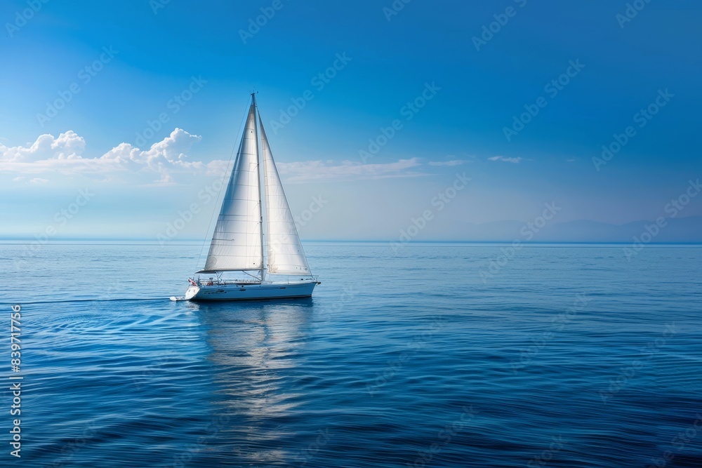 Obraz premium Gorgeous sailboat gliding on Mediterranean waters