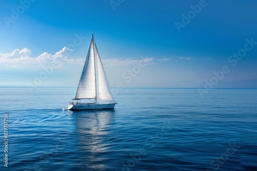 Gorgeous sailboat gliding on Mediterranean waters