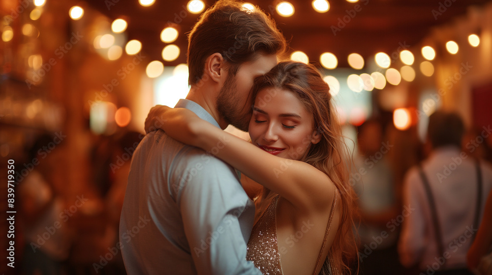 a happy couple dancing romantically a happy couple dancing romantically