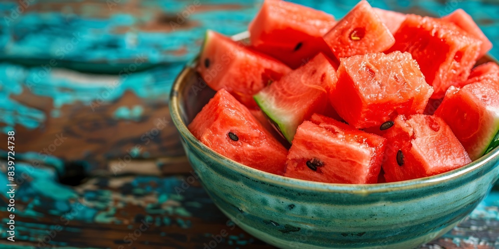 Fresh Watermelon Chunks in a Bowl Ready for Refreshment Fresh Watermelon Chunks in a Bowl Ready for Refreshment