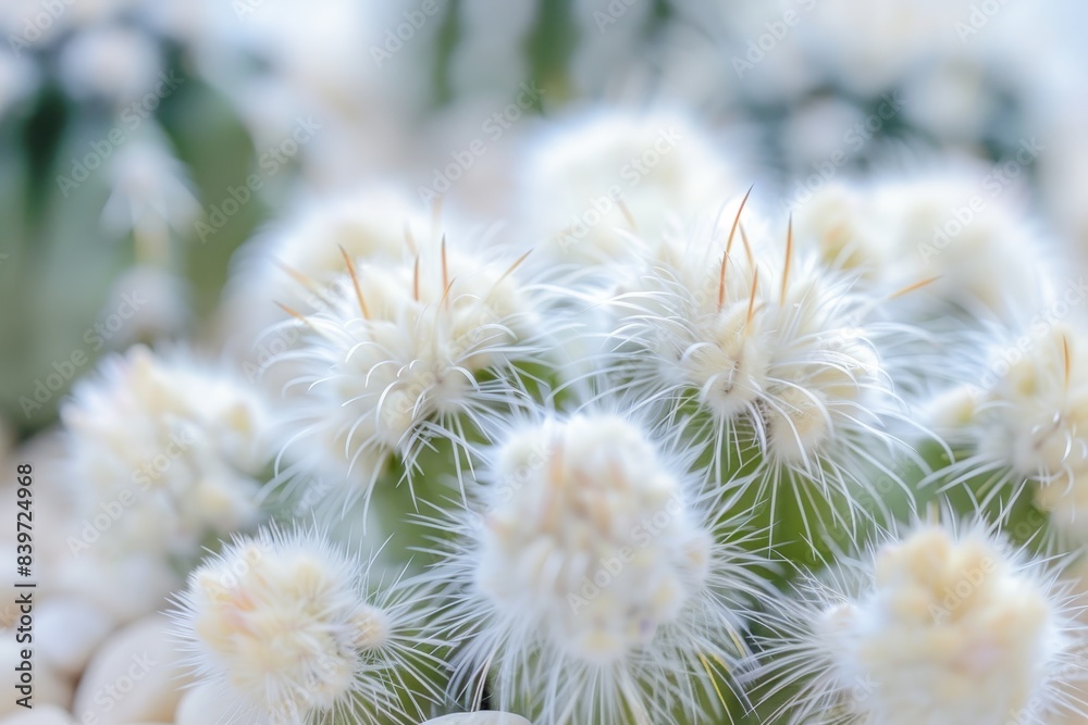 Growing fluffy white Astrophytum asterias cactus in greenhouse Small cactus gardening tips Trendy collection decoration ideas