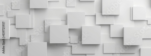 With copy space, shifted white cube boxes block background wallpaper banner