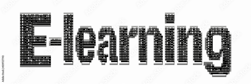 Obraz premium Unique typographic art expresses digital elearning, merging technology and online education