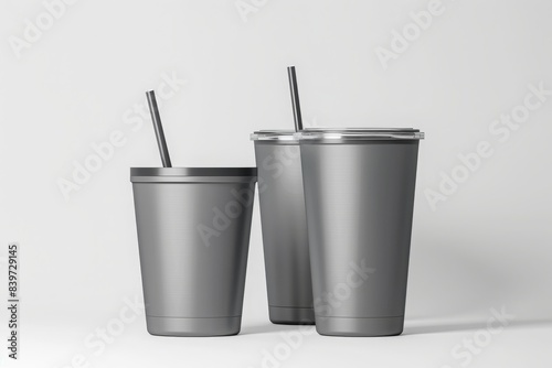 paper cup with straw