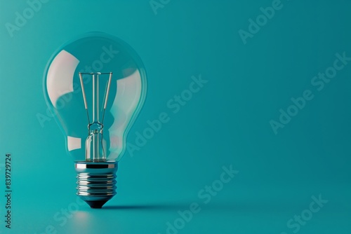 Electric burning light bulb on a plain blue background