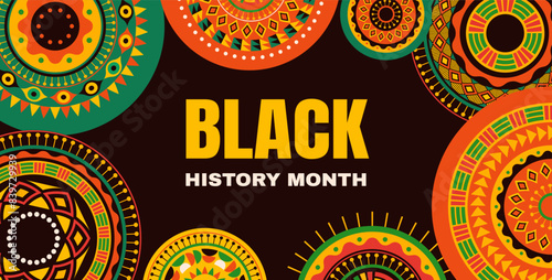 Black History Month background, banner, poster and template design
