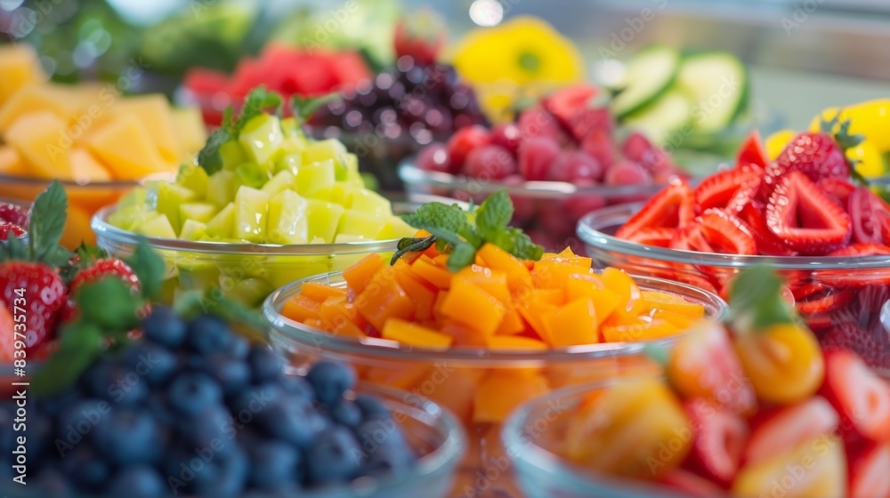 A colorful display of brainhealthy foods showcased at a workshop session on nutrition and brain health A colorful display of brainhealthy foods showcased at a workshop session on nutrition and brain health