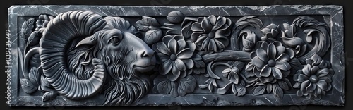 Mural 3d effect dark color, wallpaper, wall art. AI generated illustration