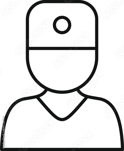 Healthcare professional doctor surgeon medical icon illustration in minimalist line art style on white background