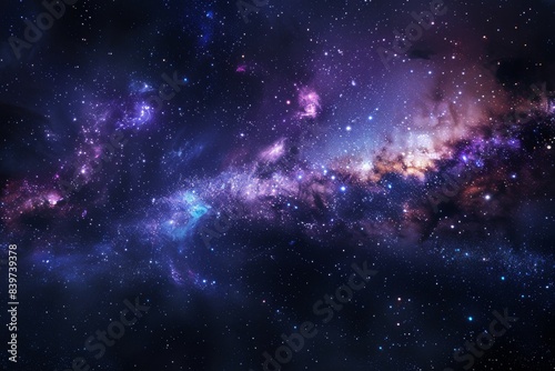 Universe of stars, galaxies, and nebulae at night