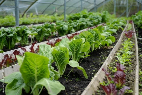 Small garden food production using DIY plastic or foil greenhouse for cold weather protection © VolumeThings